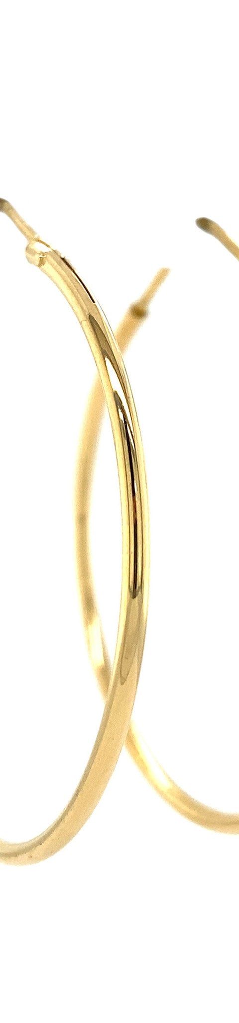 Vintage 18K Gold Smooth Hoop Earrings